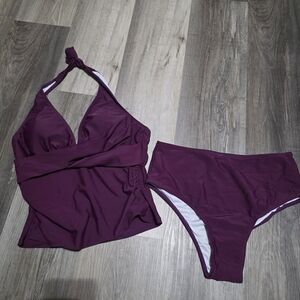 Cupshe Rich Purple Halter Bikini Set